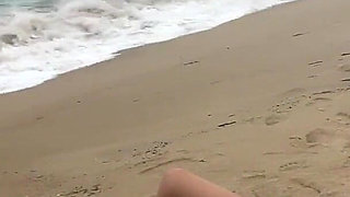 Babe Can I Cum on Your Tits? - Cock Flashing on the Beach