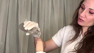 POV Nurse Prostate Exam and Handjob with Gloves