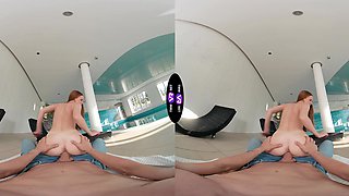 Skinny redhead Holly Molly enjoys riding cock in reverse cowgirl