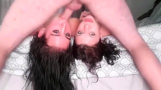 2 Whore Cock Pockets: Upside-Down Blowjob Threesome