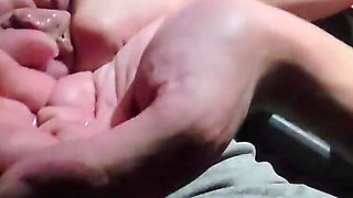 Hand Job Makes Him Cum All Over Himself in the Car
