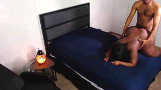 Black muff diver worships her pussy and then destroys it with his BBC