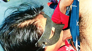 Desi Bhabhi Cumshot in Mouth Excellent Blowjob Non Stop Sucking Big Black Dick