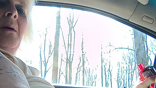 Masterbation in Car Driver Seat