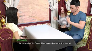 Redhead with big boobs and a nice butt plays pc games in this erotic visual novel