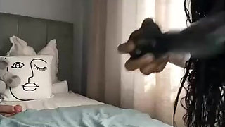 Black BBW Squirts Masturbating & Riding Dildo