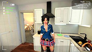 Anime fuck, neighbors wife, home