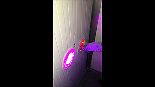 visit to sex shop with glory hole booths blowjob and fuck with strange men