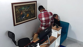 The secretary and the boss waxed in their office