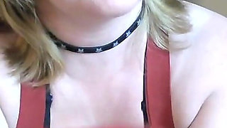 Red Satin Gloves Big Tits Titjob