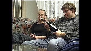 Cute 19-year-old with small tits gets fingered and fucked on the couch