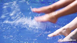 Nikki Hill's Blonde Lesbians Having Fun by a Glamorous Pool