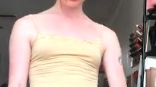 Bambi Snow Homemade Striptease With Standing Masturbation