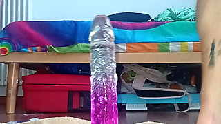 Wife Discovers Husband Riding His Dildo