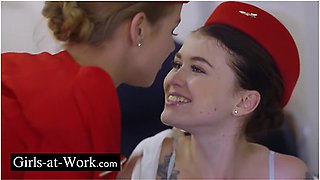 Foursome In A Plane With 2 Stewardesses With Misha Cross And Alexis Crystal