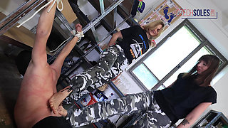 Military Girls Enjoy Humiliating Their Sock Slave