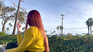 Italian Long Hair MILF Artemisia Love Smoking a Cigarette Outdoor