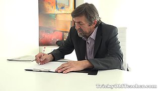 Cunning misa tempts her tricky aged teacher for finer grades in university
