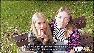Zlata Shine And Stanley Johnson In Gorgeous Blonde With Natural Tits Came To Get A Job And To Fuck On A Tabletop
