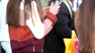 Blonde euro teen pussyfucked outdoors in public for money