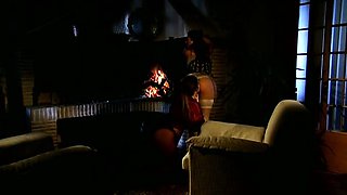 Two teasing brunette lesbians lick each others honey pot