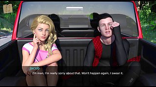 Hot blonde in a 3D visual novel