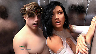 Big Cock Guy Fucking Two Girls in Toilet and Creampies Threesome Sex