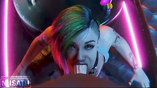 Judy is cleaning and polishing that big cock with her hot mouth
