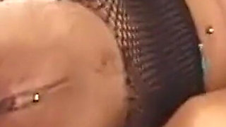 Blonde Babe in Fishnets Takes Deep Anal Pounding