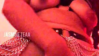 Asian girl in bunny dress masturbating with toy getting her