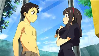 Bus Stop's Groping with a Hot Busty Schoolgirl - Hentai