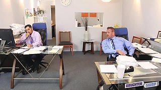 Office group fuck with naughty MILFs Katalina MIlls and Gigi Flamez