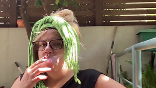 Morning Outdoor Smoking Ritual - BBW Brazilian MILF Goddess