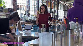 Hot MILF in public kinky movie