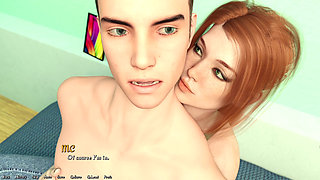 Dan plays with Saga's giant tits, then buries his dick deep inside her ass