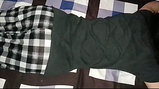 Old man fucked Muslim girl Fatima's tight pussy inside the room, there was no one at home