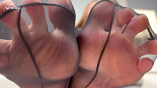 Worship My Fragrant, Moist, Warm, Silky Feet! - Pantyhose Domination with Foot Worship and Jerk off with Miss Adrastea
