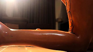 Blonde tight pussy babe has solo toy fun