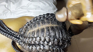 Hair Fetish for Ebony Teen Receiving Cum