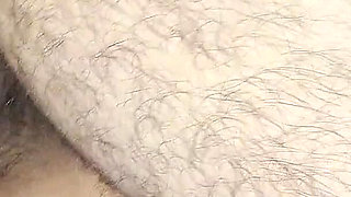 Cumming a Lot off Sperm on Hairy Pussy
