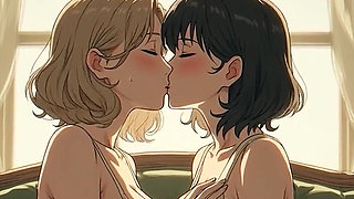 AI Generated Cartoon content, Uncensored video of 18 Year old Anime Girl, Kissing Orgasm of Mature Women