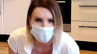 Face mask fetish asshole pounded by new black toy