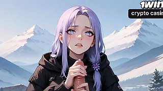 Snow Queen's Milk Spray Orgasm in Alpine Peaks