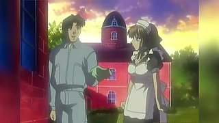 Anal action in a maid's costume, all while she gets fingerbanged