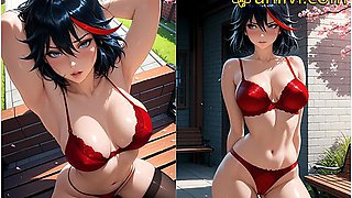 Hentai Anime, Anime Girl And Car Toon - Matoi Ryuuko In Hot Seduction On The Edge Of Passion