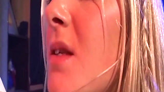 Mature Blonde MILF Gets Fingered and Devours Double Dildos