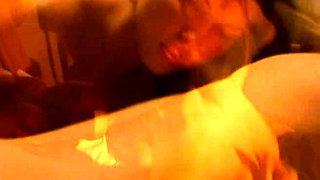 Hardcore ffm blowjob and doing handjob