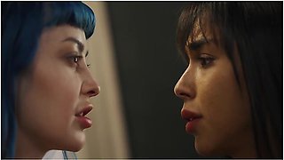 Lesbian Foot Fetish - Latina Sex Slave Girl Mesmerized By Big Tits Blue Haired Vampire Jewelz Blu