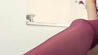 Hikaru Minazuki's Fan-like Feet Stuffed Into Red Stockings and Slicked with Lotion.