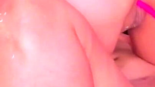 Fucking My Pussy with a Purple Dildo